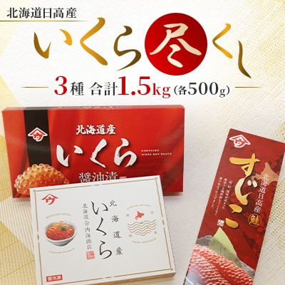北海道日高産 いくら尽くし(合計1.5kg)