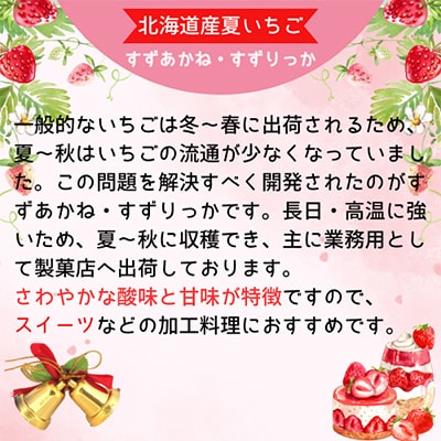 【先行受付】【訳あり】北海道産 冷凍いちご「すずあかね」「すずりっか」(真空パック1.0kg×4袋)
