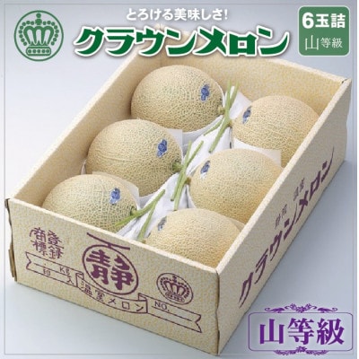 【通年出荷】クラウンメロン(山等級)　6玉詰