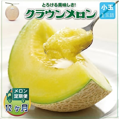 【毎月定期便】クラウンメロン(白等級) 小玉1玉 全12回