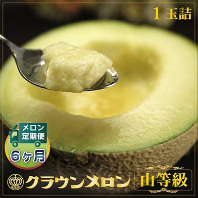【毎月定期便】クラウンメロン(山等級) 1玉 全6回