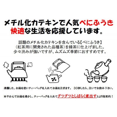 べにふうき緑茶 ティーバッグ5g・10包入り×4袋 静岡県掛川市産 深蒸し製法
