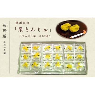 萩野屋 掛川栗の 栗きんとん 6個×3箱 計18個入