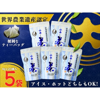 希少品種茶こみなみ「水出し煎茶ティーバッグ詰合せ」(4g×20)×5袋
