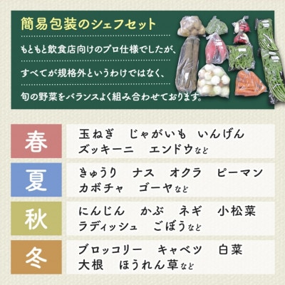 【毎月定期便】しあわせ野菜畑のシェフS セット　(訳あり規格外の有機野菜を一部使用)全12回