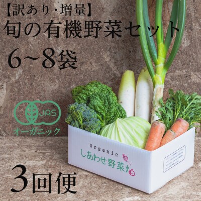 【毎月定期便】しあわせ野菜畑のシェフS セット　(訳あり規格外の有機野菜を一部使用)全3回