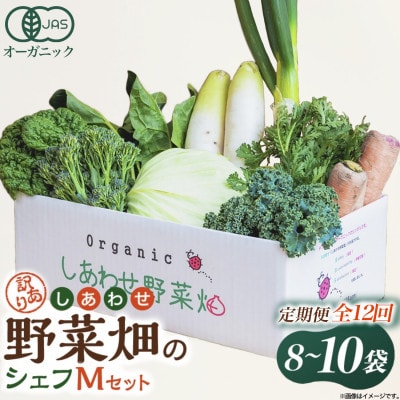 【毎月定期便】しあわせ野菜畑のシェフMセット　(訳あり規格外の有機野菜を一部使用)全12回