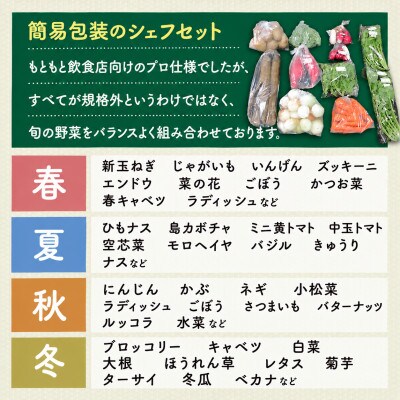 【毎月定期便】しあわせ野菜畑のシェフMセット　(訳あり規格外の有機野菜を一部使用)全12回
