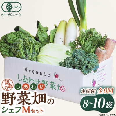 【毎月定期便】しあわせ野菜畑のシェフMセット　(訳あり規格外の有機野菜を一部使用)全6回