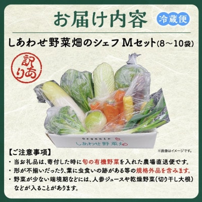 【毎月定期便】しあわせ野菜畑のシェフMセット　(訳あり規格外の有機野菜を一部使用)全6回