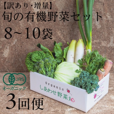 【毎月定期便】しあわせ野菜畑のシェフMセット　(訳あり規格外の有機野菜を一部使用)全3回