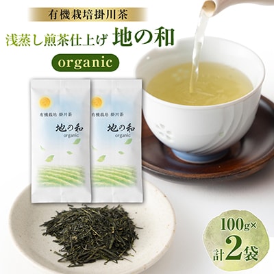 【掛川茶】地の和100g×2袋　栽培期間中化学肥料・農薬を使わずに収穫したオーガニック茶　浅蒸し茶　