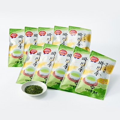 茶審査技術八段 掛川最高有段者 大井丈司監修!深蒸し掛川茶一番茶製造!100g×10袋セット