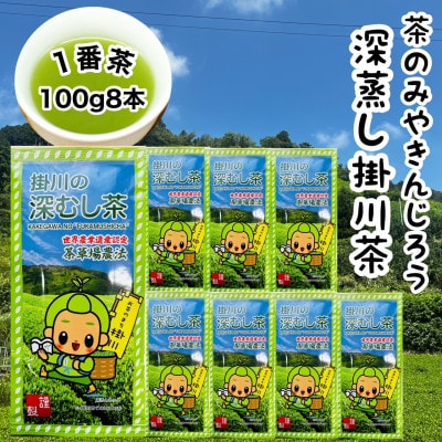 一番茶100%使用　世界農業遺産　茶草場農法　茶のみやきんじろう深蒸し掛川茶　8本セット