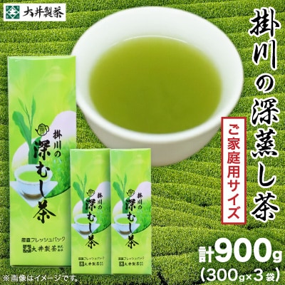 ご家庭用　深蒸し掛川茶　掛川最高有段者の大井丈司監修!　300g×3袋　合計900g