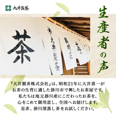 ご家庭用　深蒸し掛川茶　掛川最高有段者の大井丈司監修!　300g×3袋　合計900g