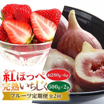 【発送月固定定期便】静岡県掛川市産 ミズノ農園 紅ほっぺ280g×6・完熟いちじくDXパック全2回