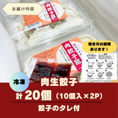 創業昭和五十三年　すすきの　冷凍【肉餃子】　25g×10個　2パック　計20個【餃子のタレ付き】