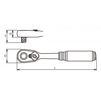 Ko-ken Z-EAL 3/8"SQ ラチェットハンドル 3725ZB(プッシュボタン式)
