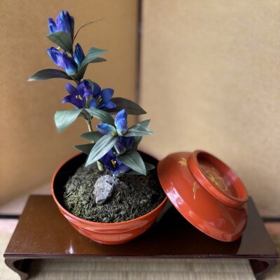 【秋りんどう】四季を彩る創作草もの盆栽(工芸品)～工房椿