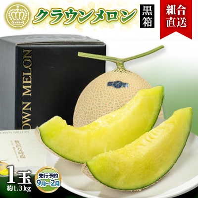 【組合直送】【黒箱】静岡県が誇る温室高級「クラウンメロン」1玉(約1.3kg) 9月～2月