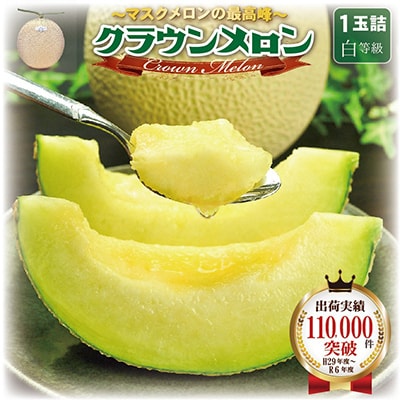 【発送月固定定期便】クラウンメロン (白等級) 1kg 1玉と掛川牛しゃぶしゃぶ用 500g全2回