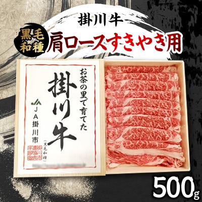 栄醤油こいくち2本と掛川牛(黒毛和種)肩ロースすきやき用 500g セット【複数個口で配送】