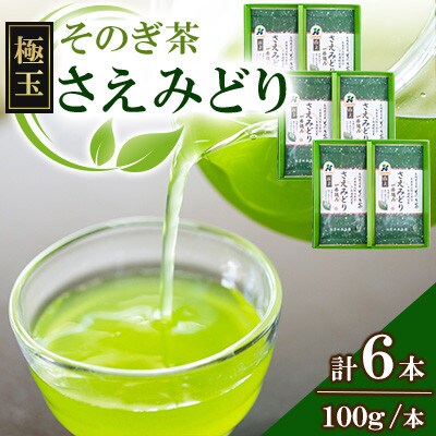そのぎ茶【極玉】さえみどり(100g×2本)3箱セット【有限会社西海園】(東彼杵町)