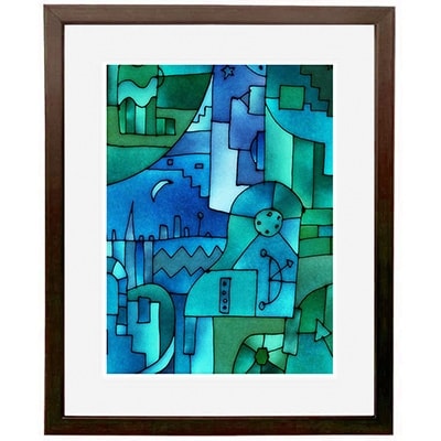 【待望★】 京都・綾部の癒やし系作家/【絵画】 額装サイズ ピアノ弾きの夜 絵画