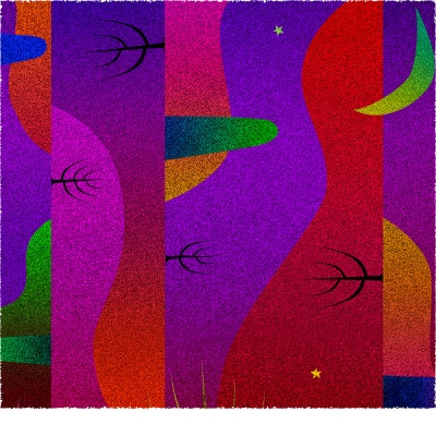 夜と丘 [しかくいえ]02【絵画】 額装サイズ266mmx266mm
