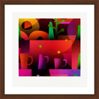 塔と器 [しかくいえ]27【絵画】 額装サイズ266mmx266mm