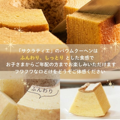 バウムクーヘン 「プレーン」高さ4.6cm×1個 & クッキー150g×2袋セット