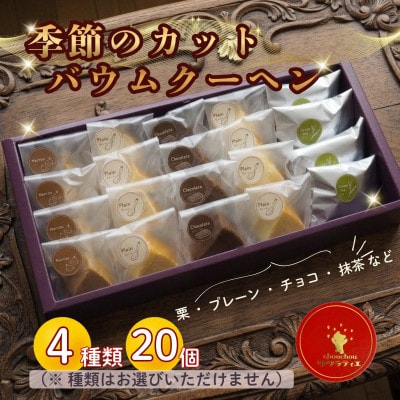 季節のカットバウムクーヘン 20個 セット ( 4種類入り )  個包装