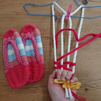 おうちで簡単!布ぞうり　手作りキット　(テキスト付)ピンクM:22～24cm