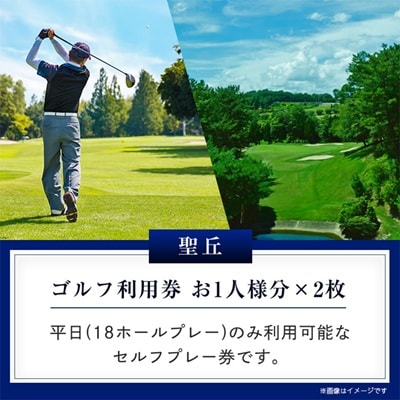 大阪府 聖丘平日セルフプレー券(2名様分)/ ゴルフ 利用券