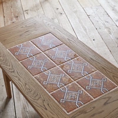Majolica Tile Table【タイル色:ライトブラウン(艶消し)】【SWOF】