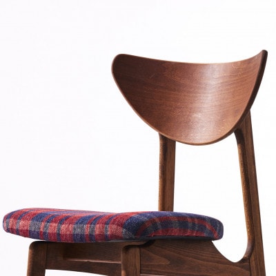 Karl Dining Chair ガルボ タータンレッド ダークブラウンフレーム【SWOF】