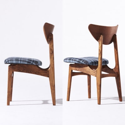 Karl Dining Chair ガルボ ブルー ダークブラウンフレーム【SWOF】