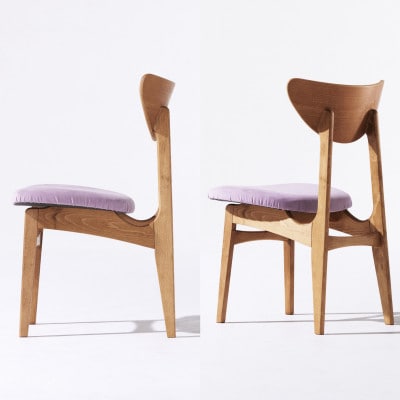 Karl Dining Chair PFスウェード グレイッシュピンク MBRフレーム【SWOF】
