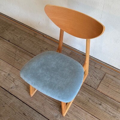 Lager Chair PFスウェード グレイッシュブルー ナチュラルフレーム【SWOF】