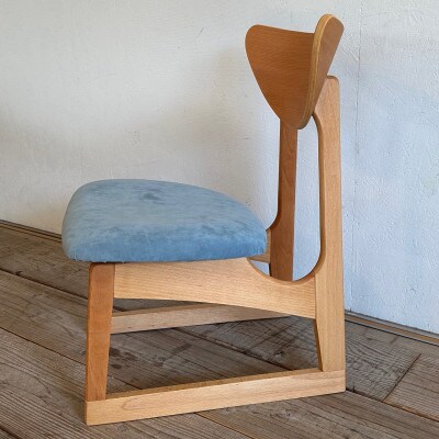 Lager Chair PFスウェード グレイッシュブルー ナチュラルフレーム【SWOF】