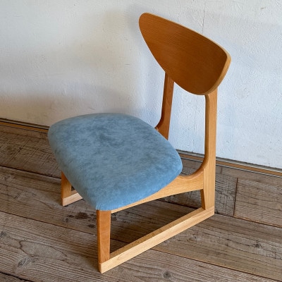 Lager Chair PFスウェード グレイッシュブルー ナチュラルフレーム【SWOF】