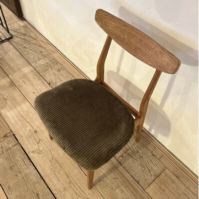 Cordial Dining Chair ブラウンフレーム コーデュロイ オリーブ【SWOF】