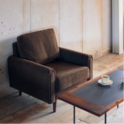 Carmona Sofa 1人掛け(カルモナソファ)モケット クリンプブラウン【SWOF】
