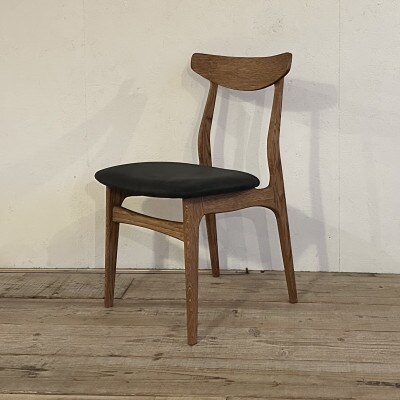Cordial Dining Chair BRフレーム オイルレザー 墨ブラック【SWOF】