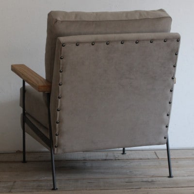 Cargo Sofa 1人掛け ペットフリースウェード 肘:ホワイトオーク無垢材【SWOF】