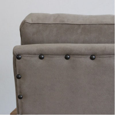 Cargo Sofa 1人掛け ペットフリースウェード 肘:ホワイトオーク無垢材【SWOF】