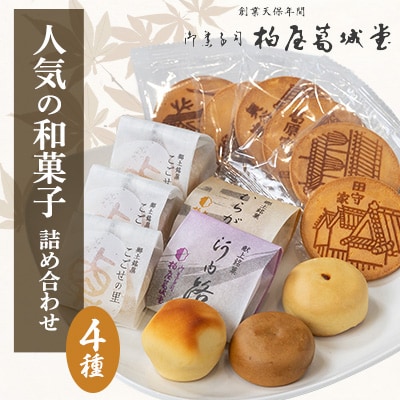 せんべいと和菓子の詰合せ  煎餅 こごせの里 群鴉 河内路 手土産に喜ばれるお菓子です。