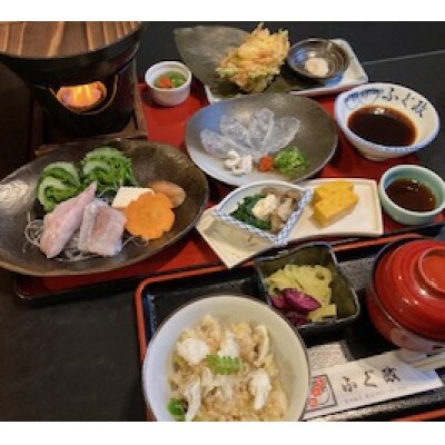 【ふぐ御膳ランチ7品1名】国産活けとらふぐ ふぐづくし贅沢ランチ　お食事1名様 　ふぐ政 富田林店