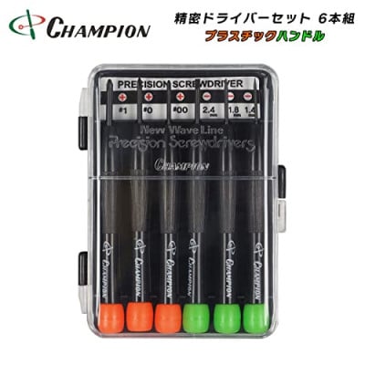 チャンピオンツールの精密ドライバー6本セット  プラスチックハンドル プラス マイナス 工具